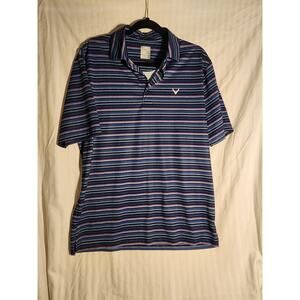 CALLAWAY  MEN'S POLO GOLF SHIRT PURPLE & BLUE SIZE MEDIUM